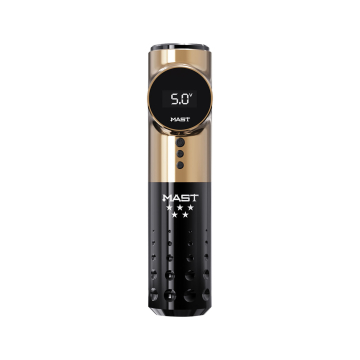 Dragonhawk Mast Archer 5 Star Series Pro kabellose Pen Tattoo Maschine - Schwarz & Gold - 3,5 mm Hub