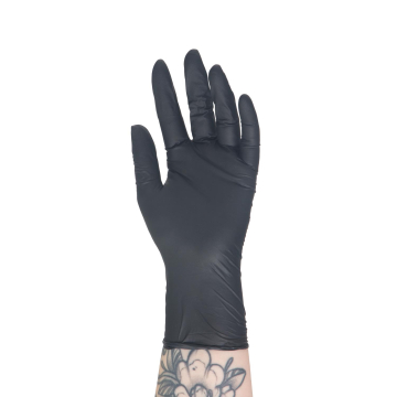 Box mit 100 schwarzen Killer Beatuy Handschuhen aus Nitril